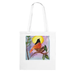 Bird Sitting on a Nest Classic White Tote Bag