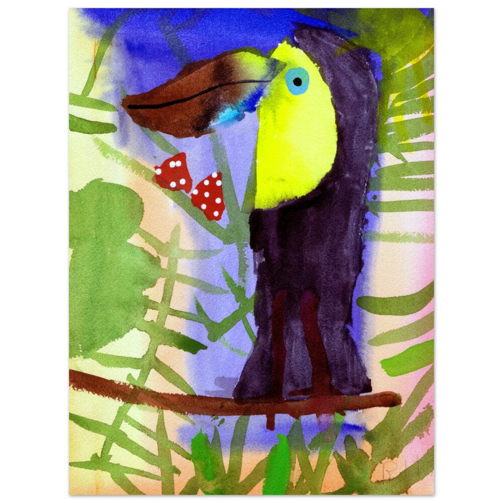 Rita Winkler's Painting: Toucan Eating Strawberries