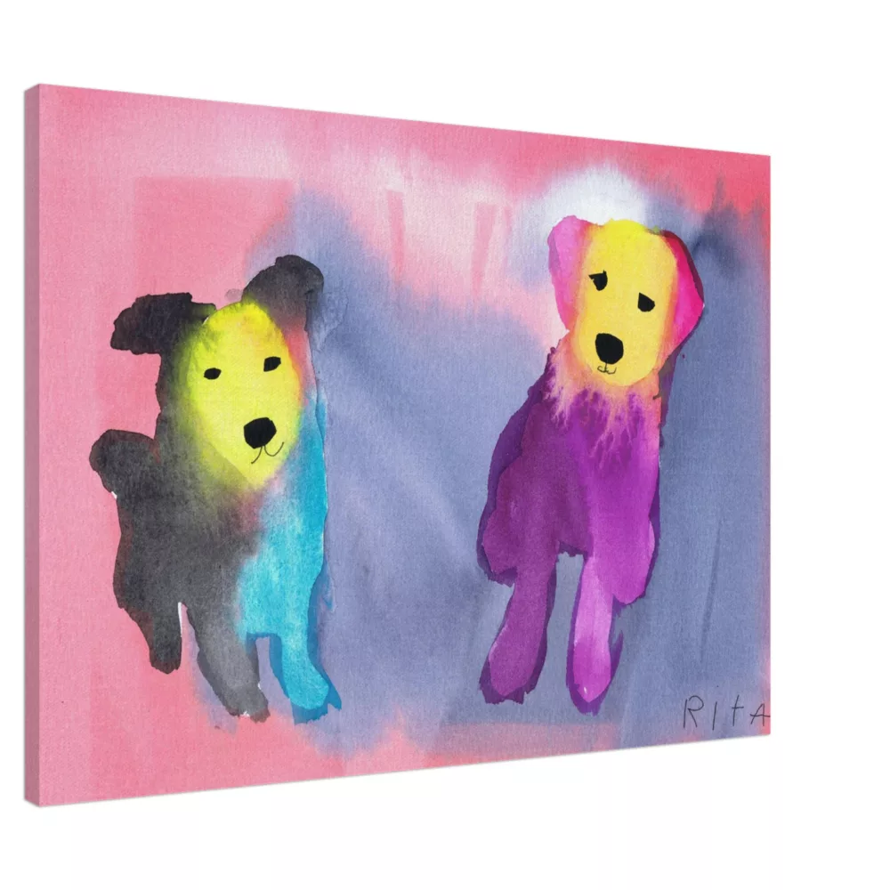 Rita Winkler's Painting: Paula’s Dogs on Canvas