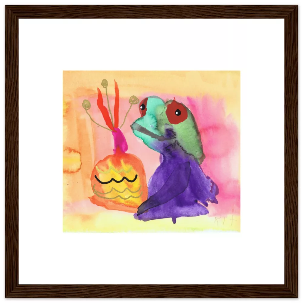 Rita Winkler's Painting: Frog's Birthday Bash Framed Print