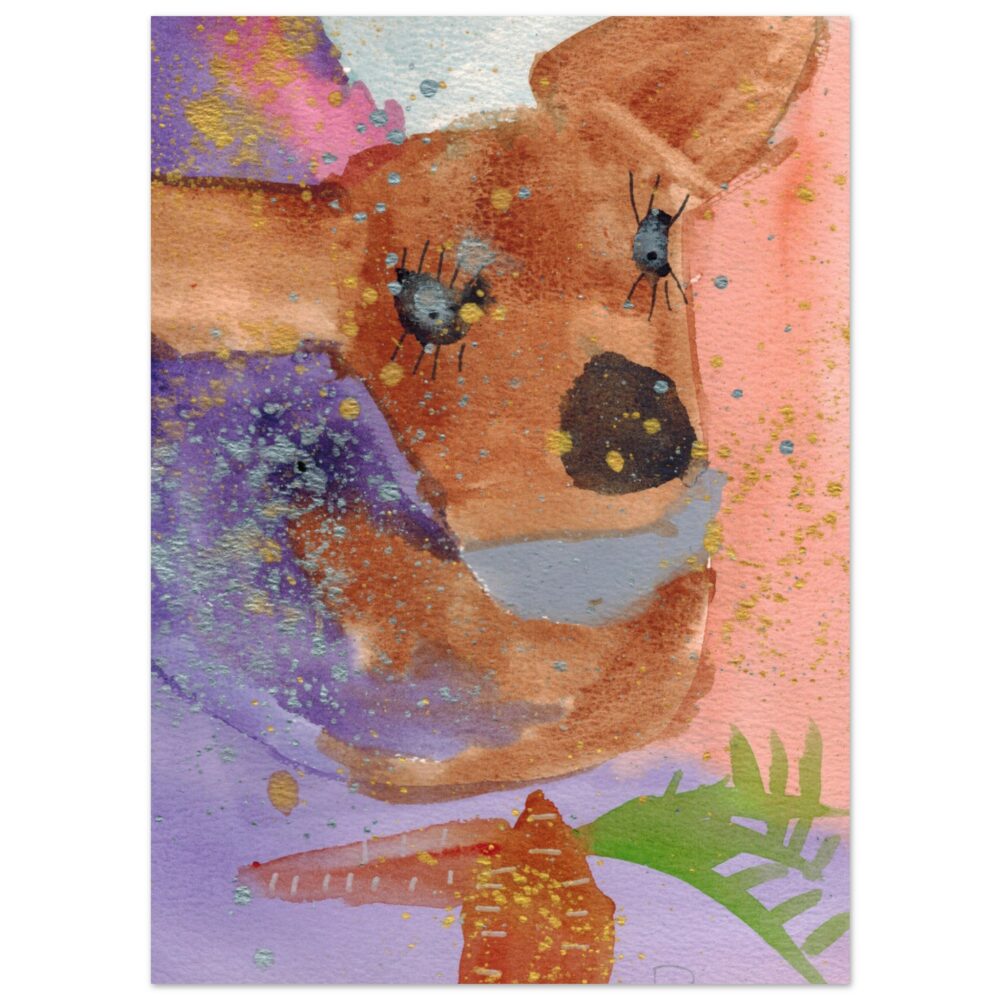 Rita Winkler's Painting: Carrot, the Deer - Semi-Glossy Paper Poster