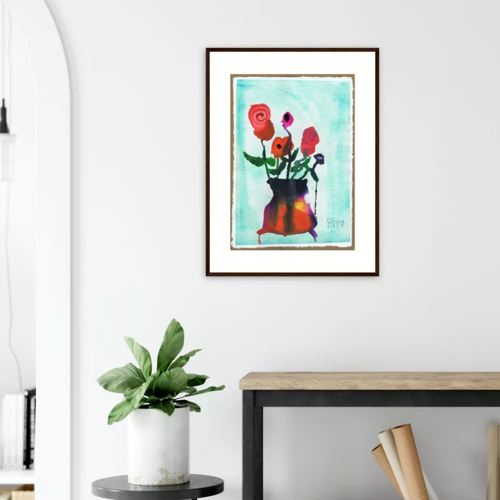 Rita Winkler's Painting: Bouquet of Roses Framed Print