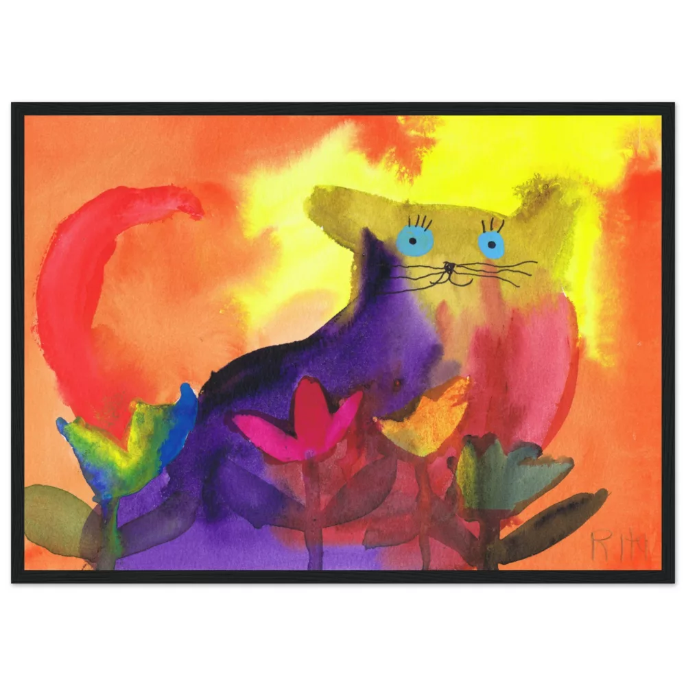 Rita Winkler's Painting: Summer Cat Framed Print