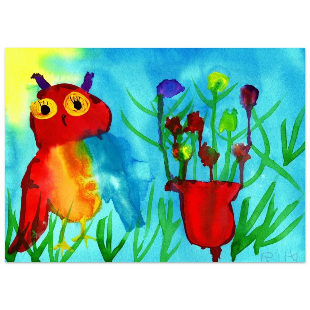 Rita Winkler's Painting: Spring Owl - Semi-Glossy Paper Poster