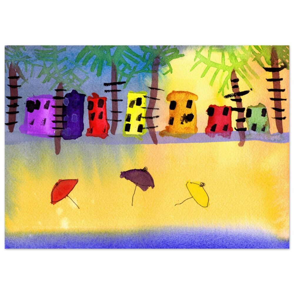 Rita Winkler's Painting: Miami Beach - Semi-Glossy Paper Poster