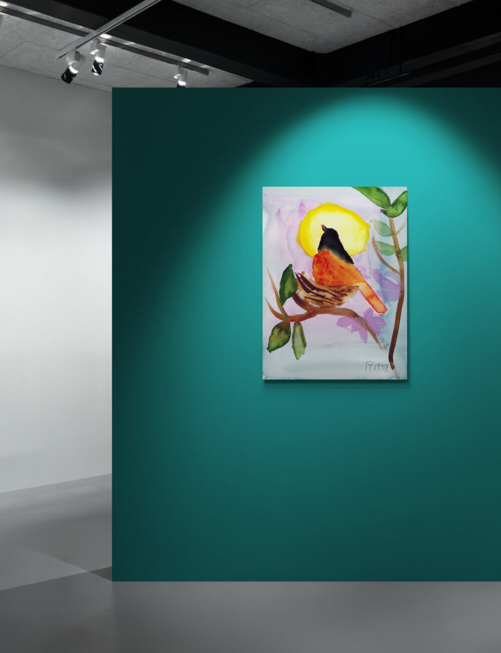 Rita Winkler's Painting: Bird Sitting on a Nest