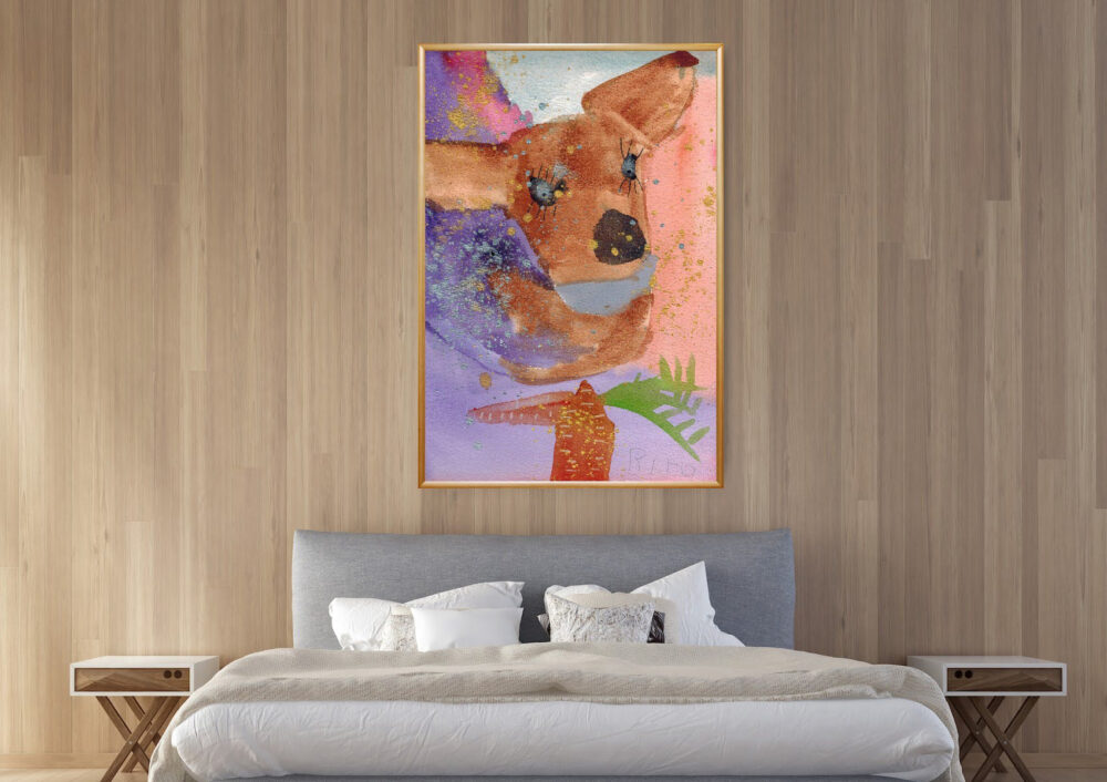 Rita Winkler's Painting: Carrot, the Deer – Semi‑Glossy Paper Poster