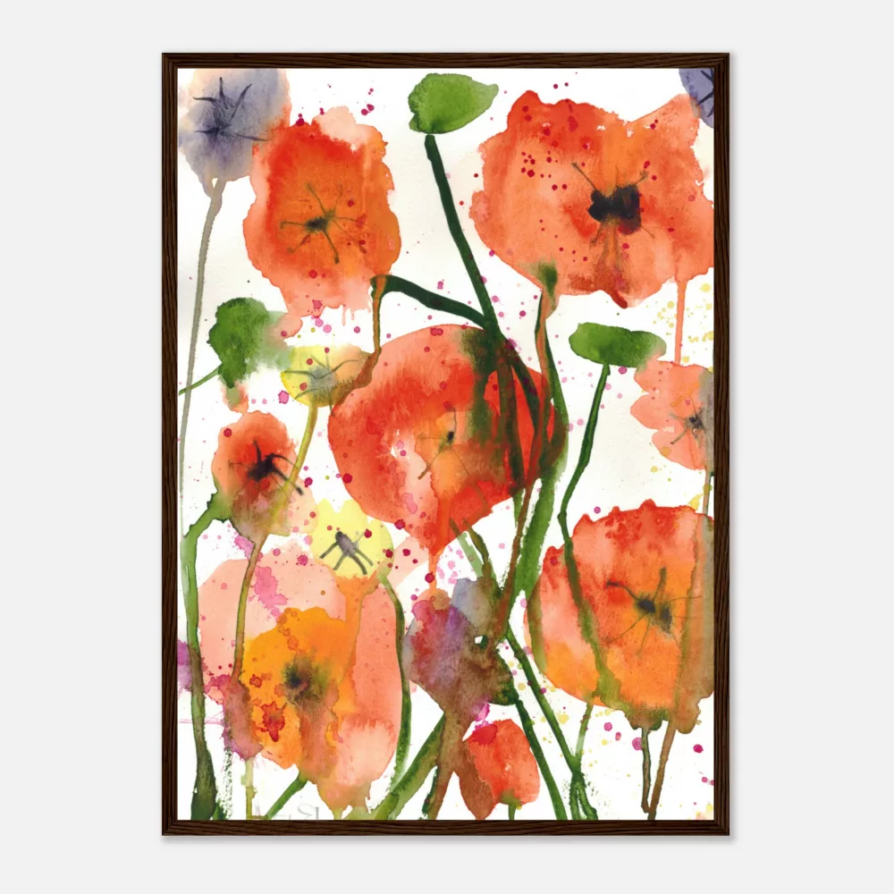 Rita Winkler's Painting: Poppy Flower Framed Print