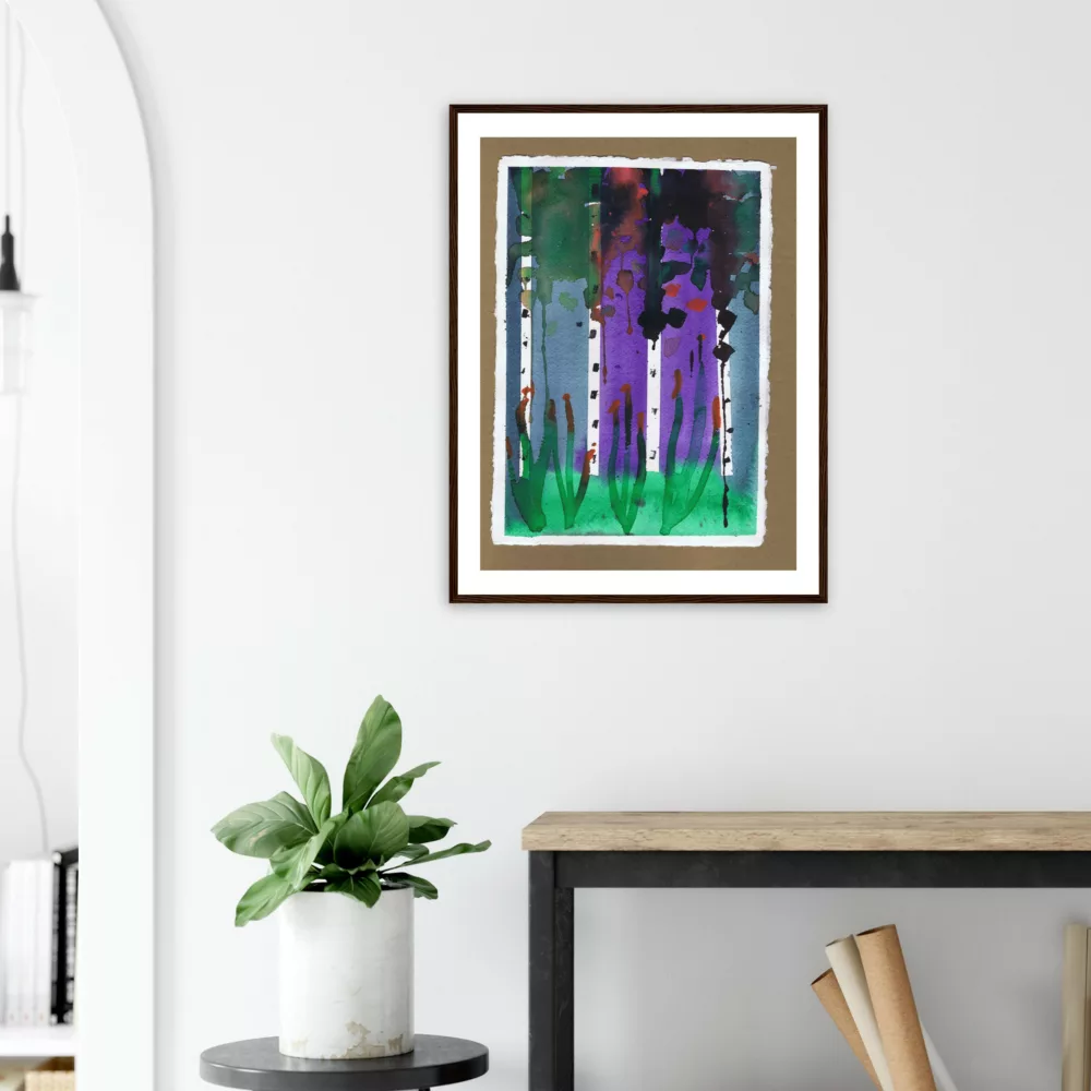 Rita Winkler's Painting: Birch Trees Framed Print