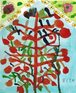 Rita Winkler's Painting: Pomegranate Tree for Rosh-Hashannah