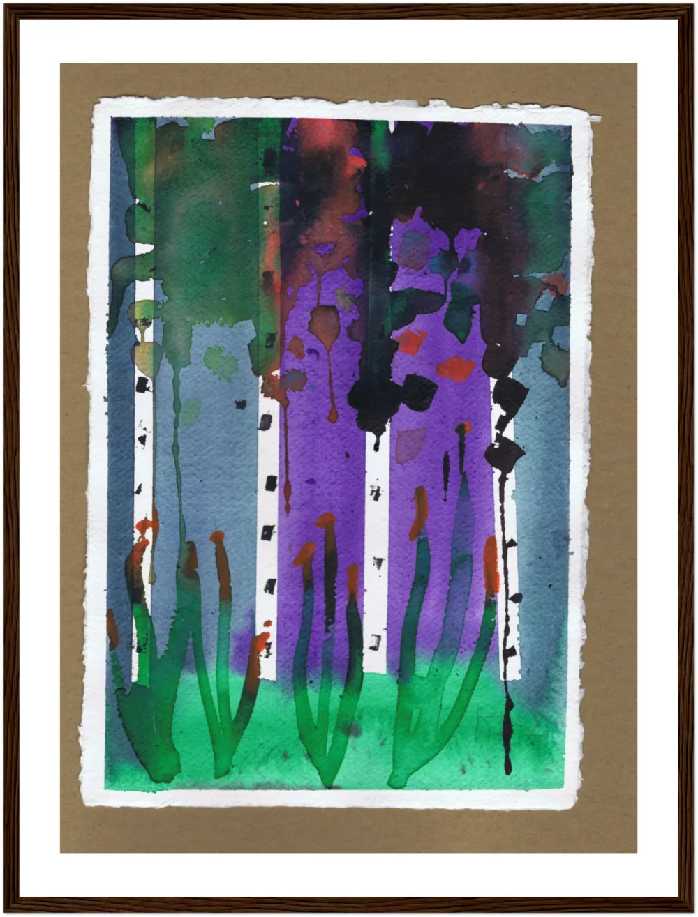 Rita Winkler's Painting: Birch Trees Framed Print