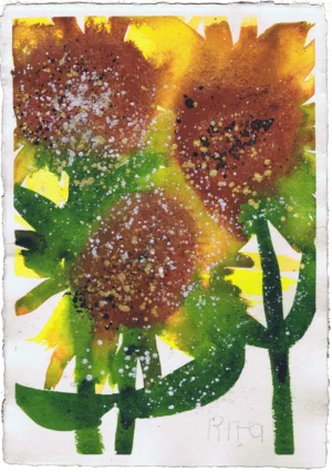 Rita Winkler Painting: Sunflower Bouquet