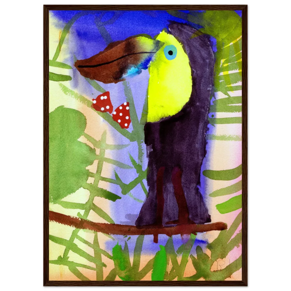 Rita Winkler's Painting: Toucan Eating Strawberries