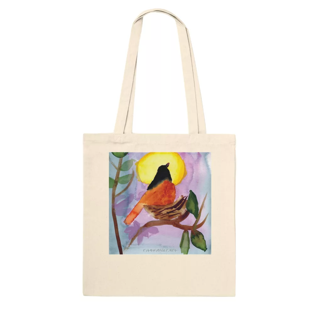 Bird Sitting on a Nest Classic Natural Tote Bag