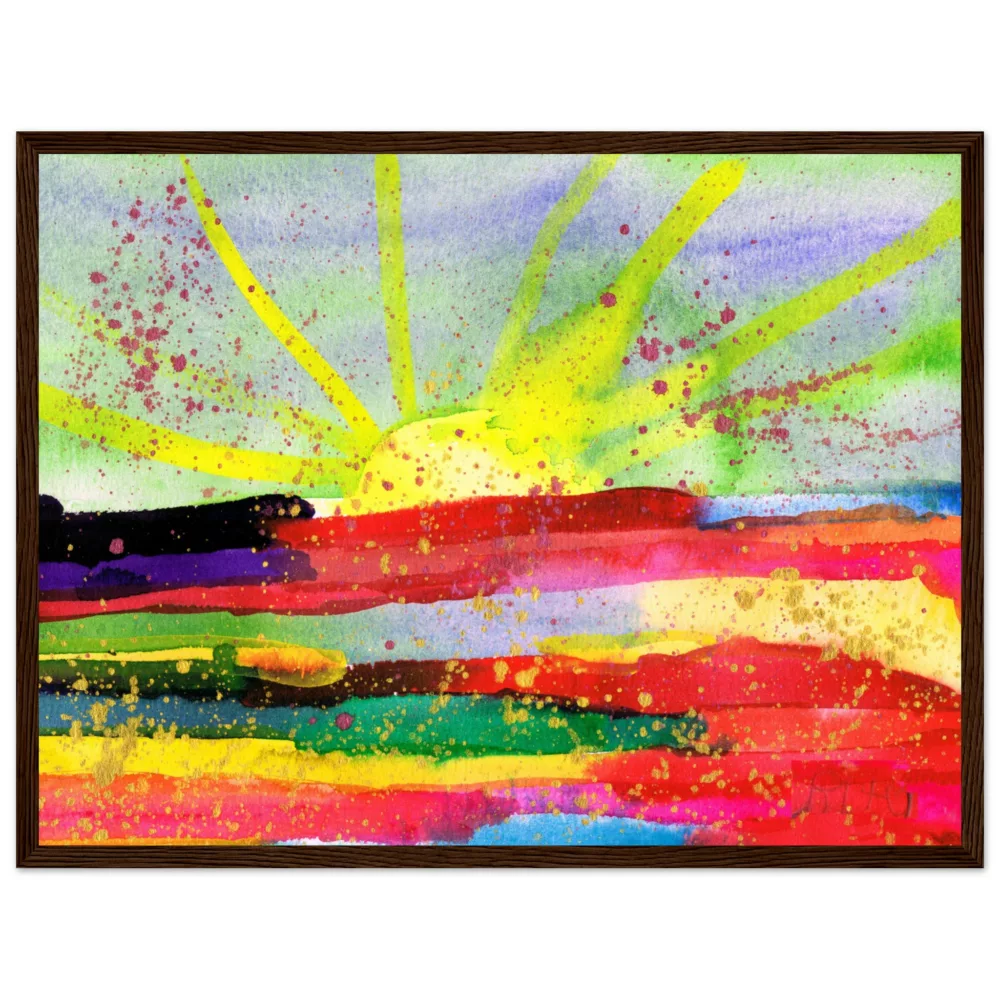 Rita Winkler's Painting: Sunset on the Water Framed Print