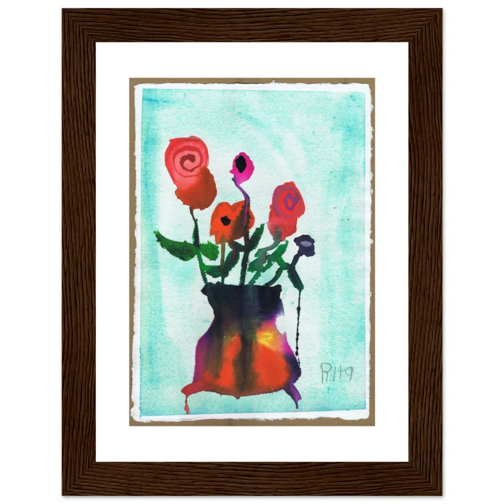 Rita Winkler's Painting: Bouquet of Roses Framed Print